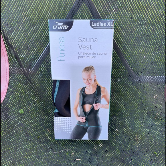 Crane Tops - Crane Brand Sauna Vest Black With Teal Stitching